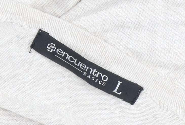 Encuentro Womens Beige Cardigan L Viscose Blend Knit Casual