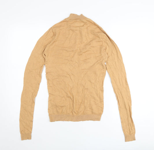ASOS Women’s Beige Cotton Mock Neck Pullover Jumper 2XS