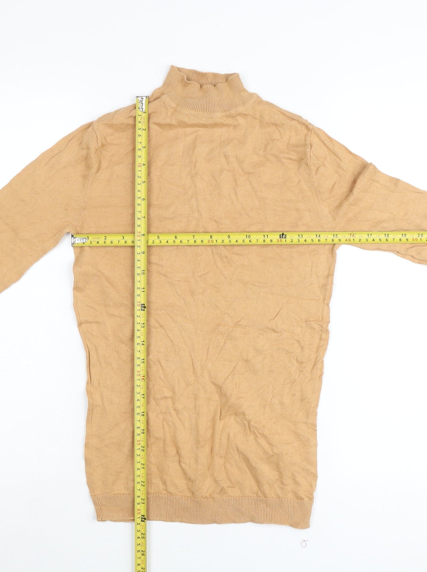 ASOS Women’s Beige Cotton Mock Neck Pullover Jumper 2XS