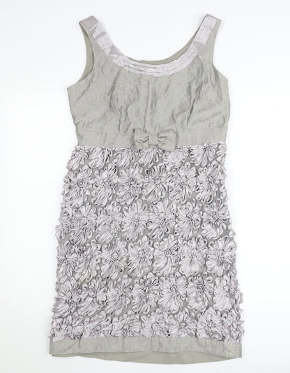 Marks and Spencer Women Grey Floral Sheath Dress Size 12