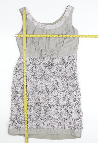 Marks and Spencer Women Grey Floral Sheath Dress Size 12