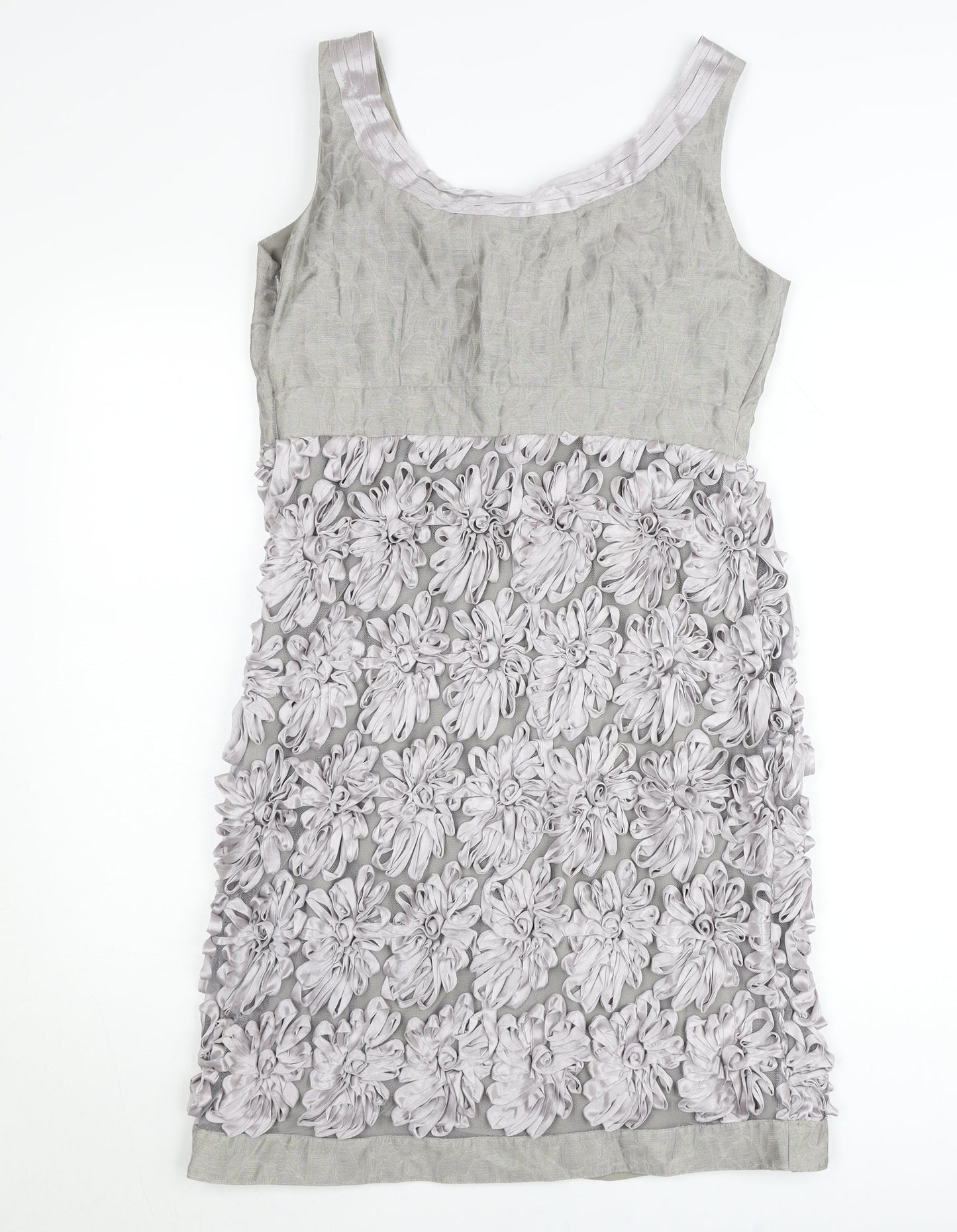 Marks and Spencer Women Grey Floral Sheath Dress Size 12