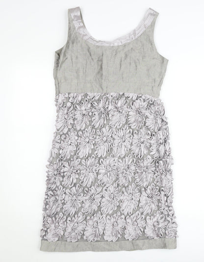 Marks and Spencer Women Grey Floral Sheath Dress Size 12