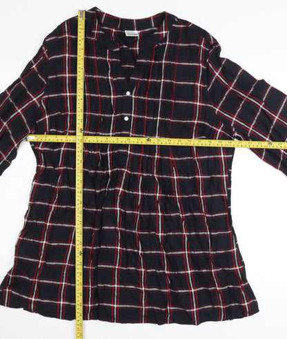 Damart Women’s Multicoloured L Shirt Dress 3/4 Sleeve Check Viscose