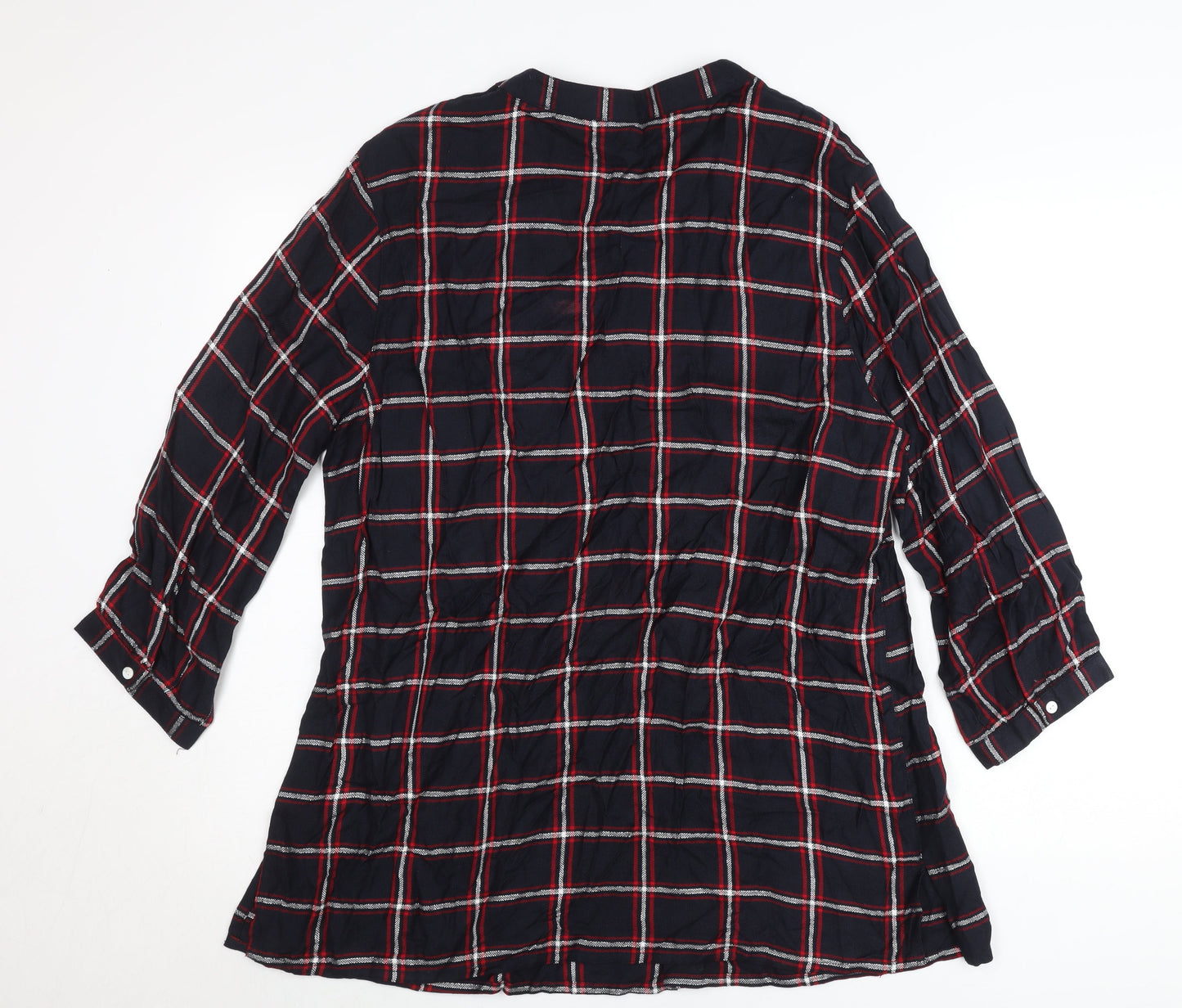 Damart Women’s Multicoloured L Shirt Dress 3/4 Sleeve Check Viscose
