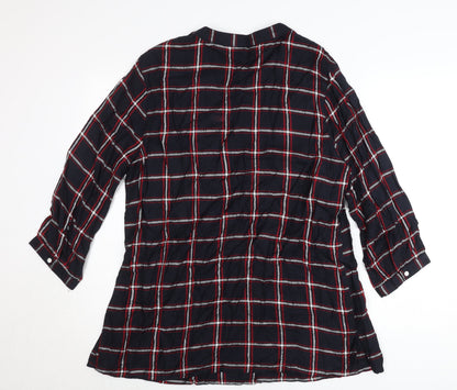 Damart Women’s Multicoloured L Shirt Dress 3/4 Sleeve Check Viscose