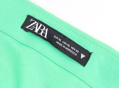 Zara Women’s Green Ruched Jersey Short Skirt Size XL