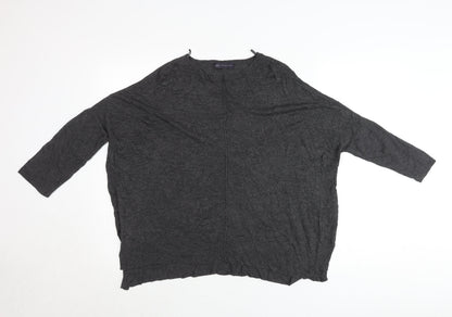 Marks and Spencer Womens Grey Size 12 Relaxed Viscose Jumper