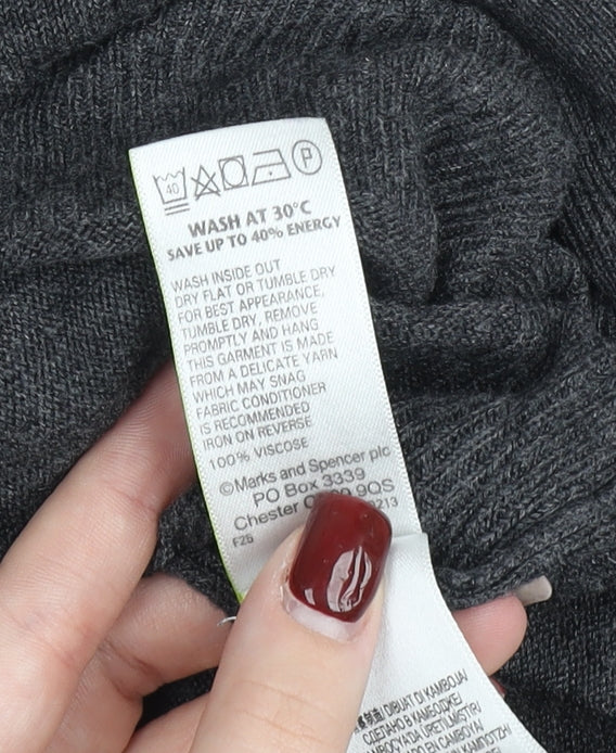 Marks and Spencer Womens Grey Size 12 Relaxed Viscose Jumper