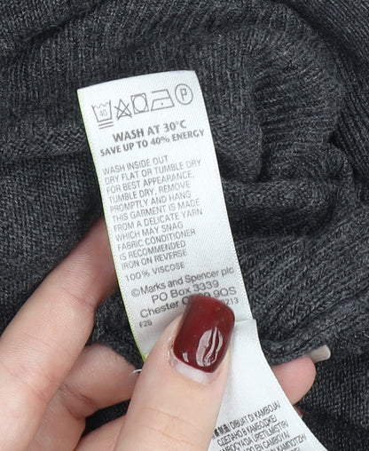 Marks and Spencer Womens Grey Size 12 Relaxed Viscose Jumper