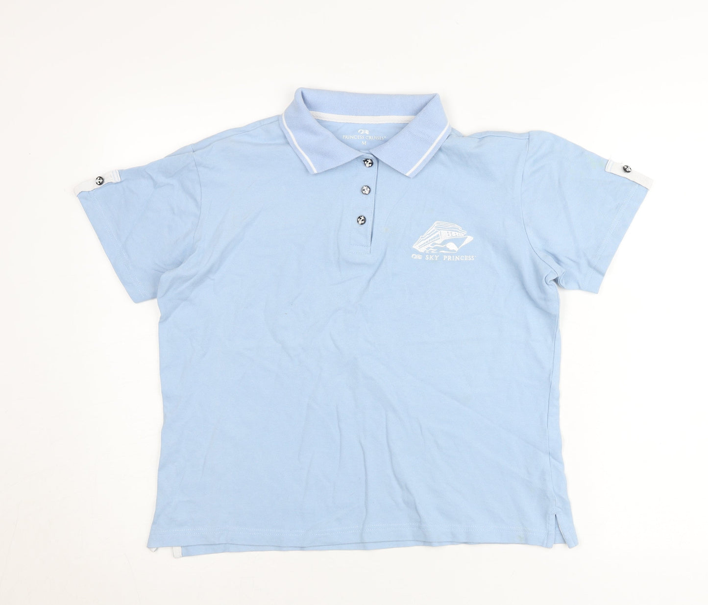 Princess Cruises Men’s Blue Polo Shirt M Logo Travel Cotton