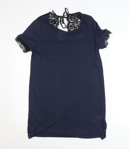 Next Women’s Blue Lace Trim Short Sleeve T-Shirt Size 12