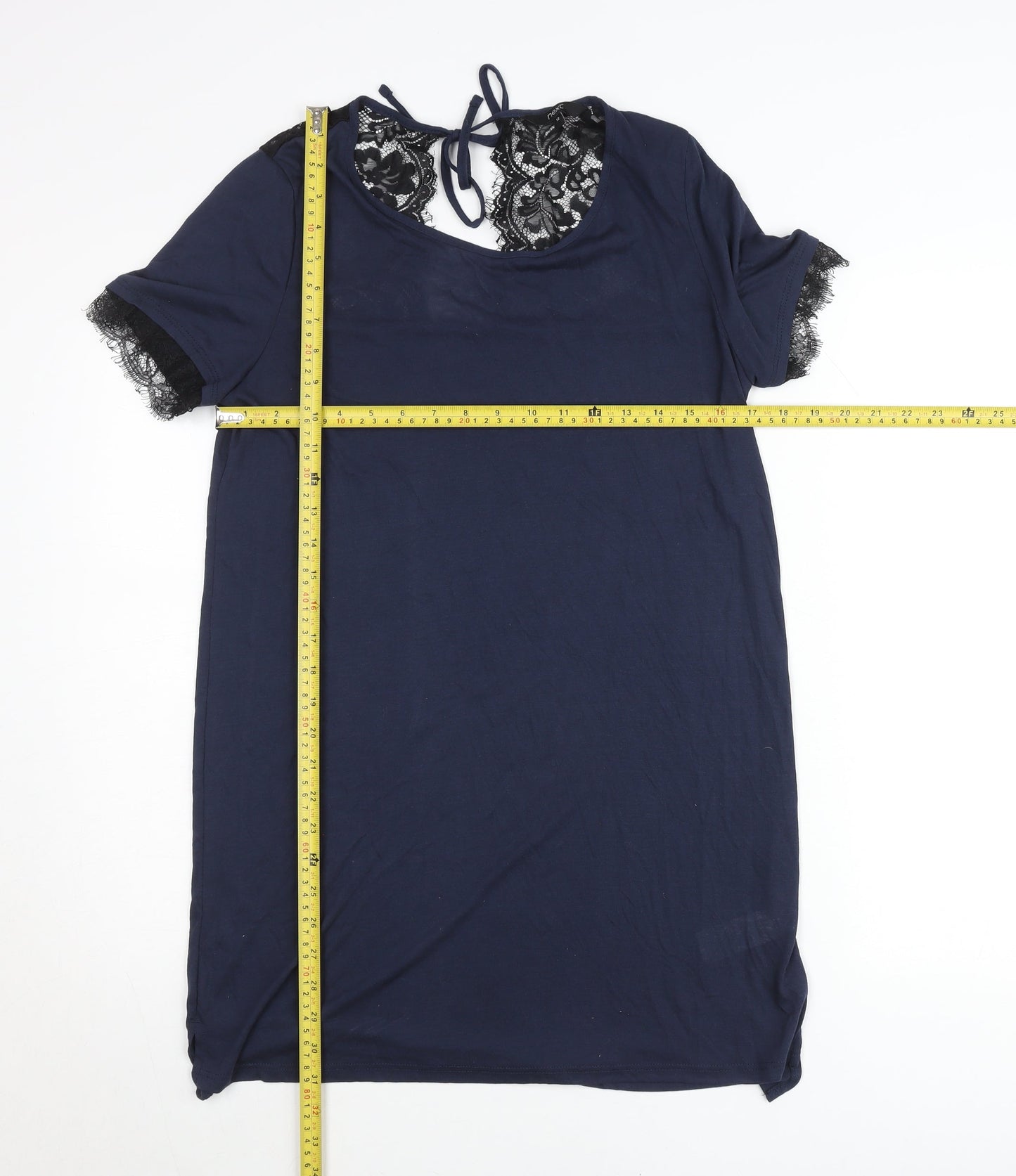 Next Women’s Blue Lace Trim Short Sleeve T-Shirt Size 12