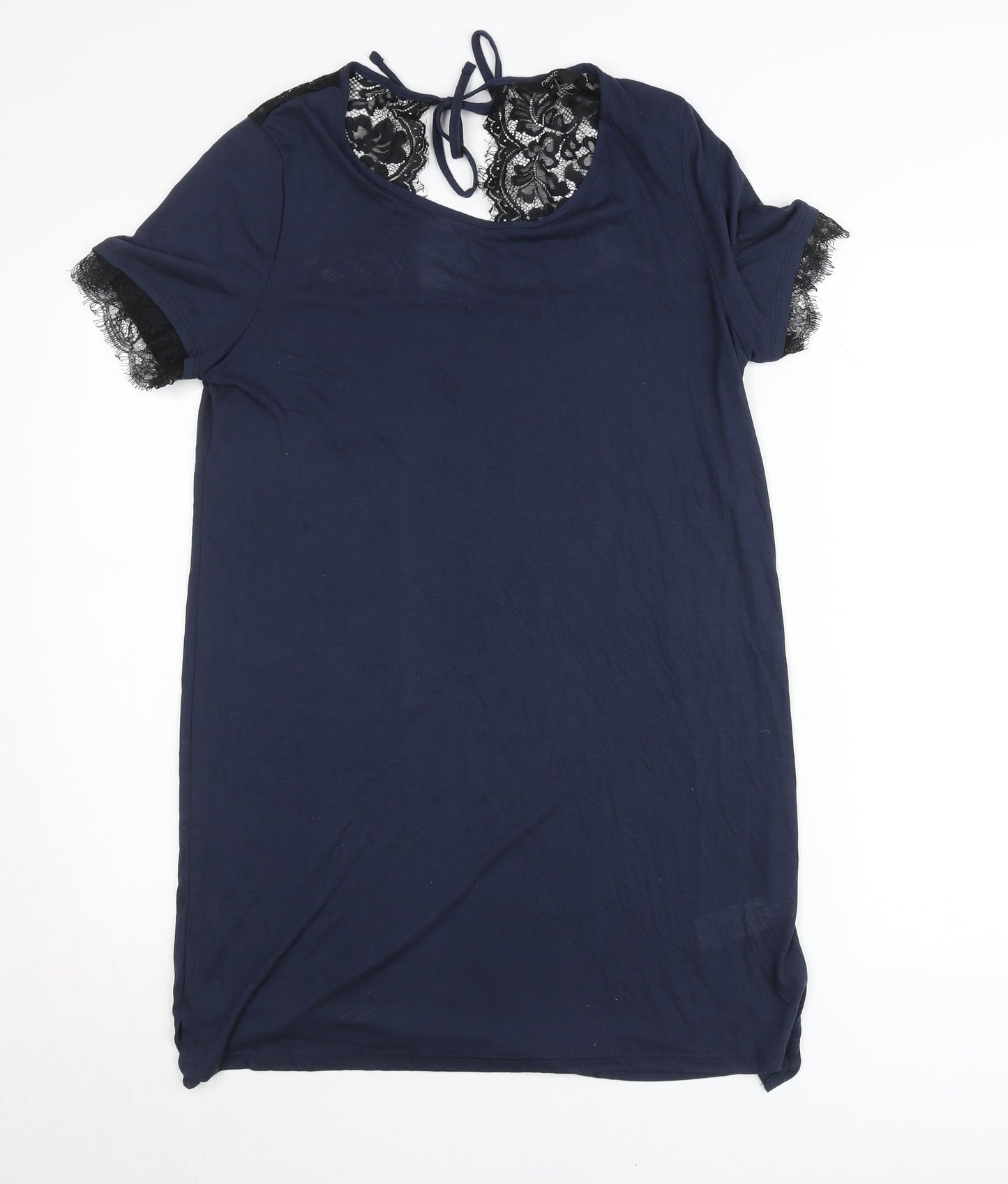 Next Women’s Blue Lace Trim Short Sleeve T-Shirt Size 12