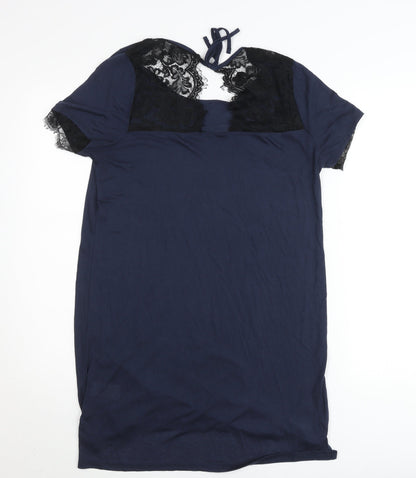 Next Women’s Blue Lace Trim Short Sleeve T-Shirt Size 12