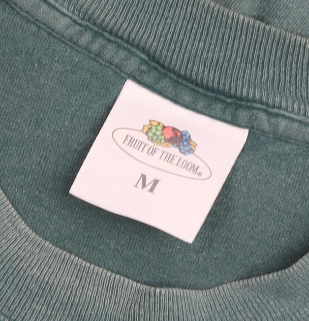 Mens UK Size M Fruit of the Loom Green  T-Shirt
