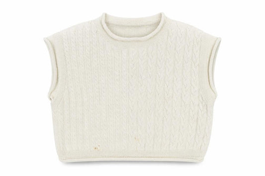 Zara Women’s Ivory Cable-Knit Sleeveless Vest Jumper Size 12