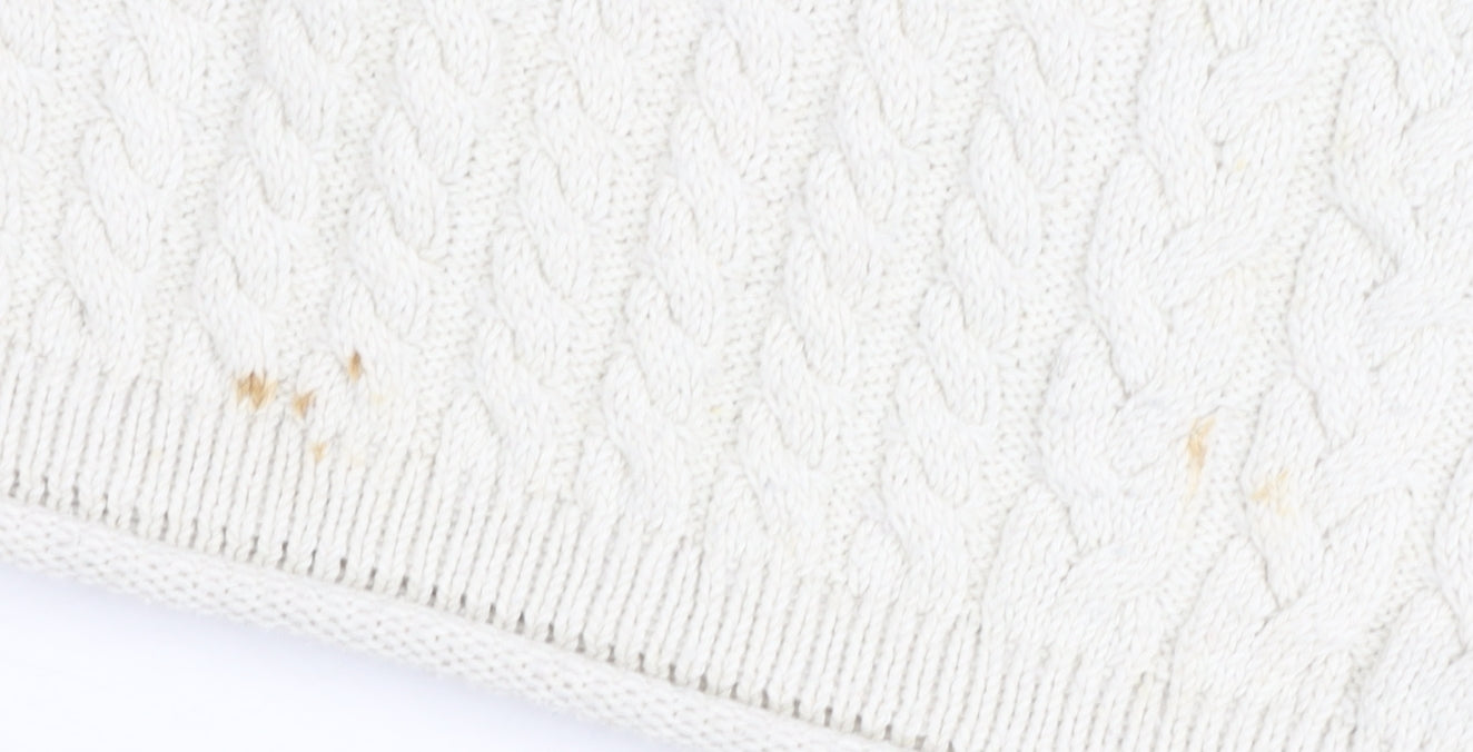 Zara Women’s Ivory Cable-Knit Sleeveless Vest Jumper Size 12