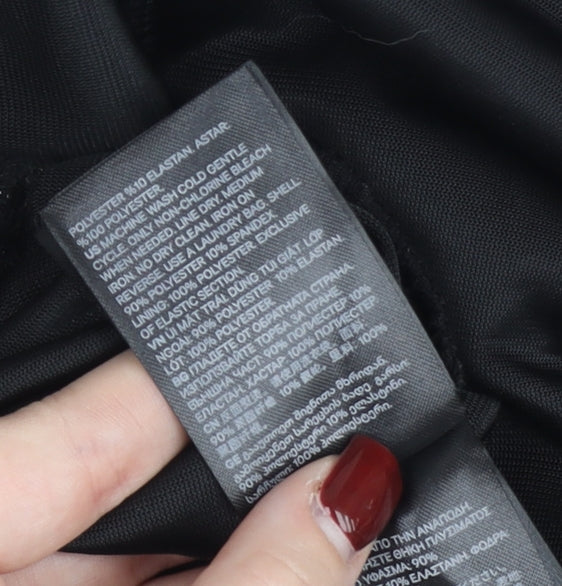 H&M Women Black XS A-Line Velvet Glitter Party Cocktail Dress