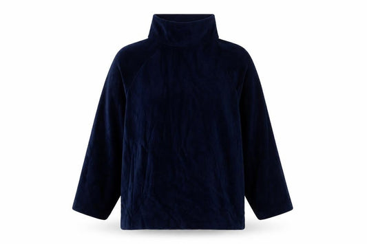 Marks and Spencer Women’s Navy Blue Roll Neck Blouse UK 12 Cotton Blend