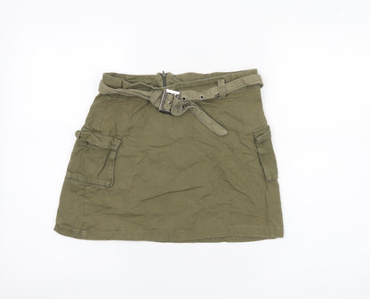 Innocence Women’s Green Cargo Utility Skirt Size 8 Short Cotton