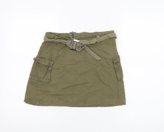 Innocence Women’s Green Cargo Utility Skirt Size 8 Short Cotton