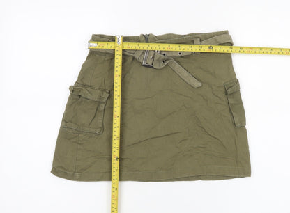 Innocence Women’s Green Cargo Utility Skirt Size 8 Short Cotton