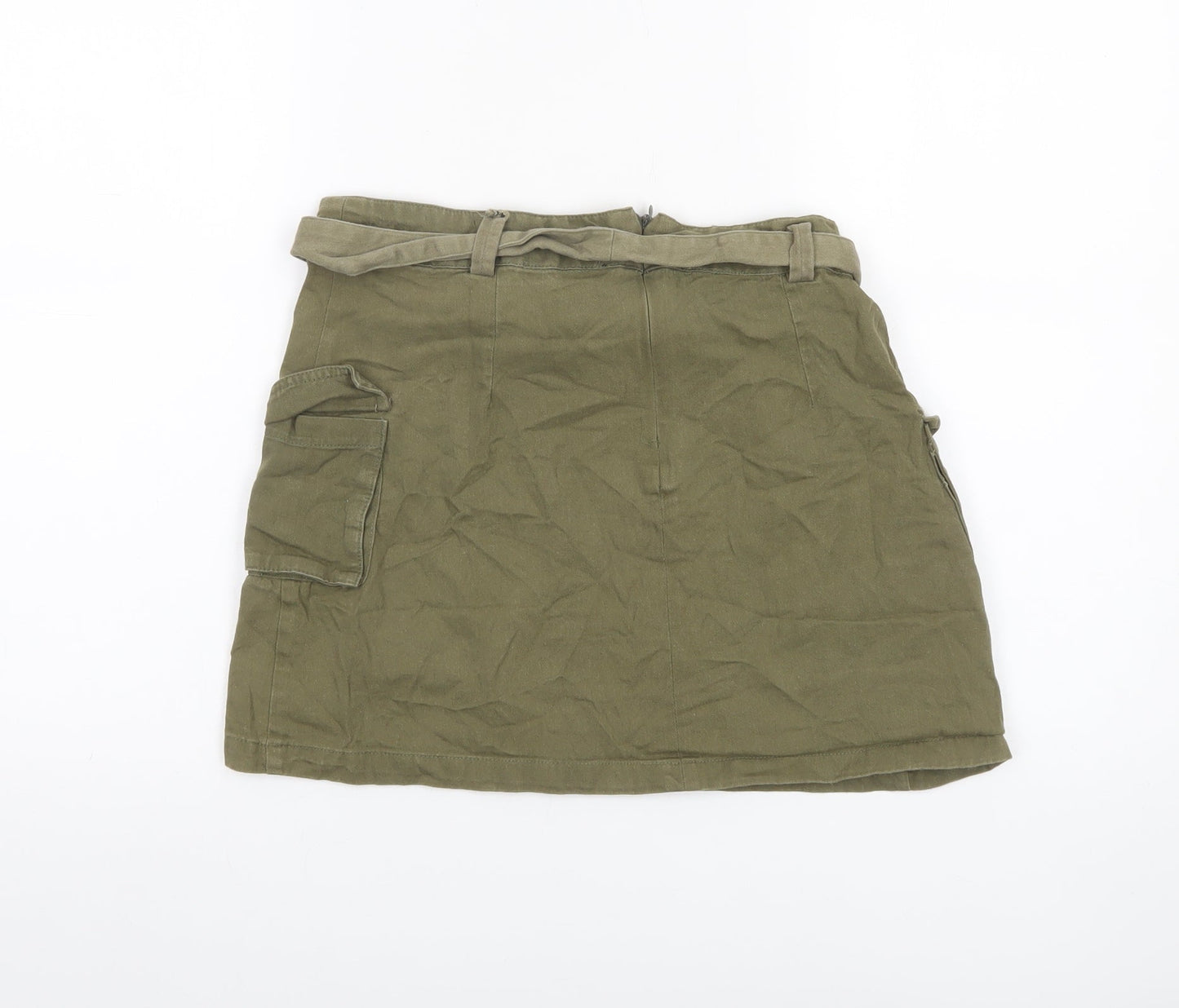 Innocence Women’s Green Cargo Utility Skirt Size 8 Short Cotton