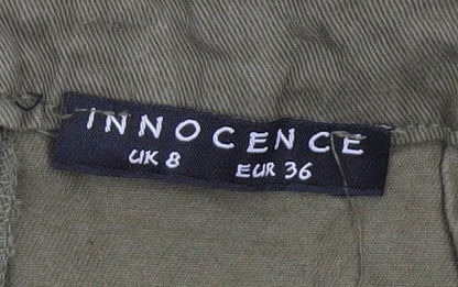Innocence Women’s Green Cargo Utility Skirt Size 8 Short Cotton