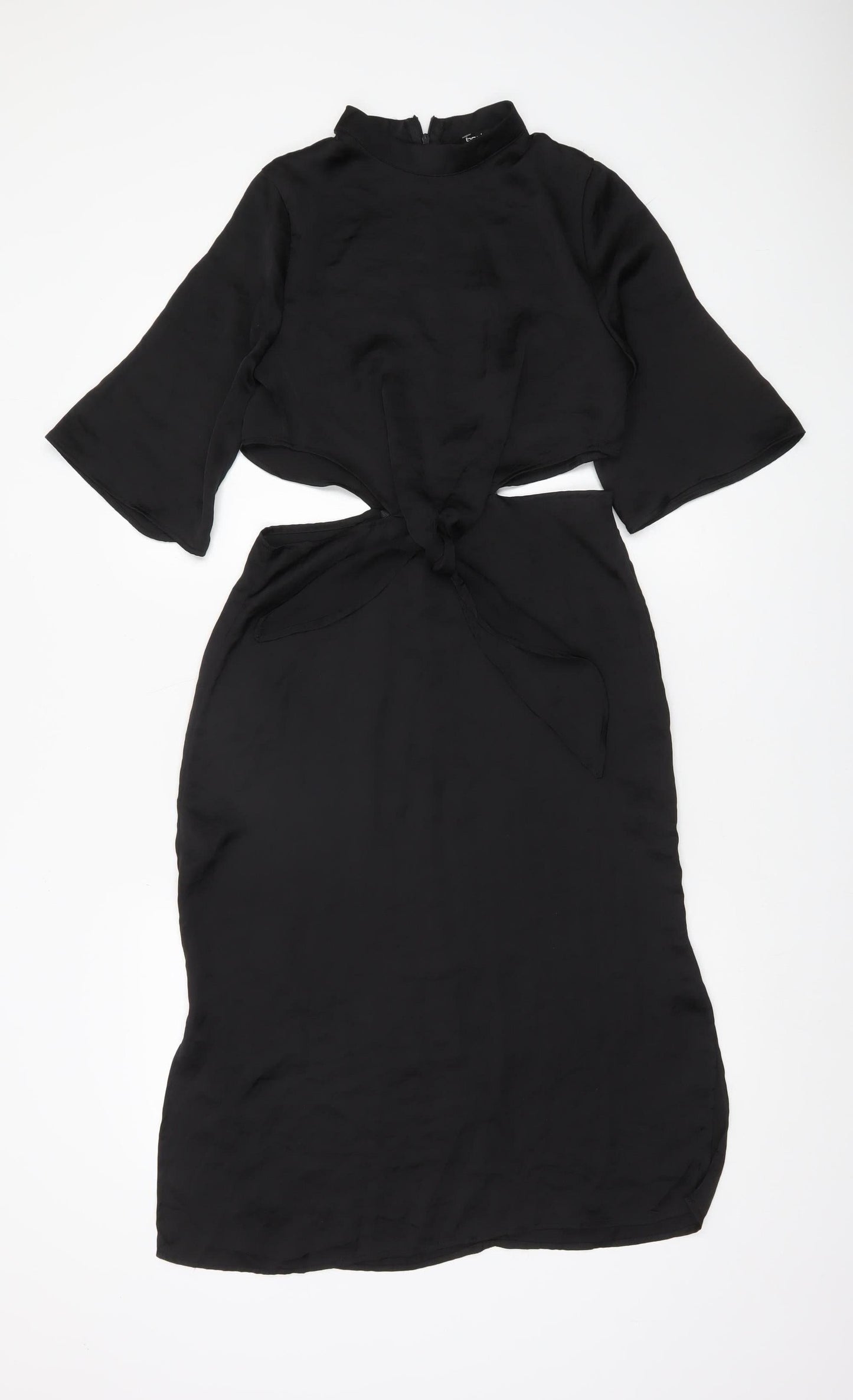 Boohoo Women’s Black Size 8 Midi Sheath Cut Out Party Dress