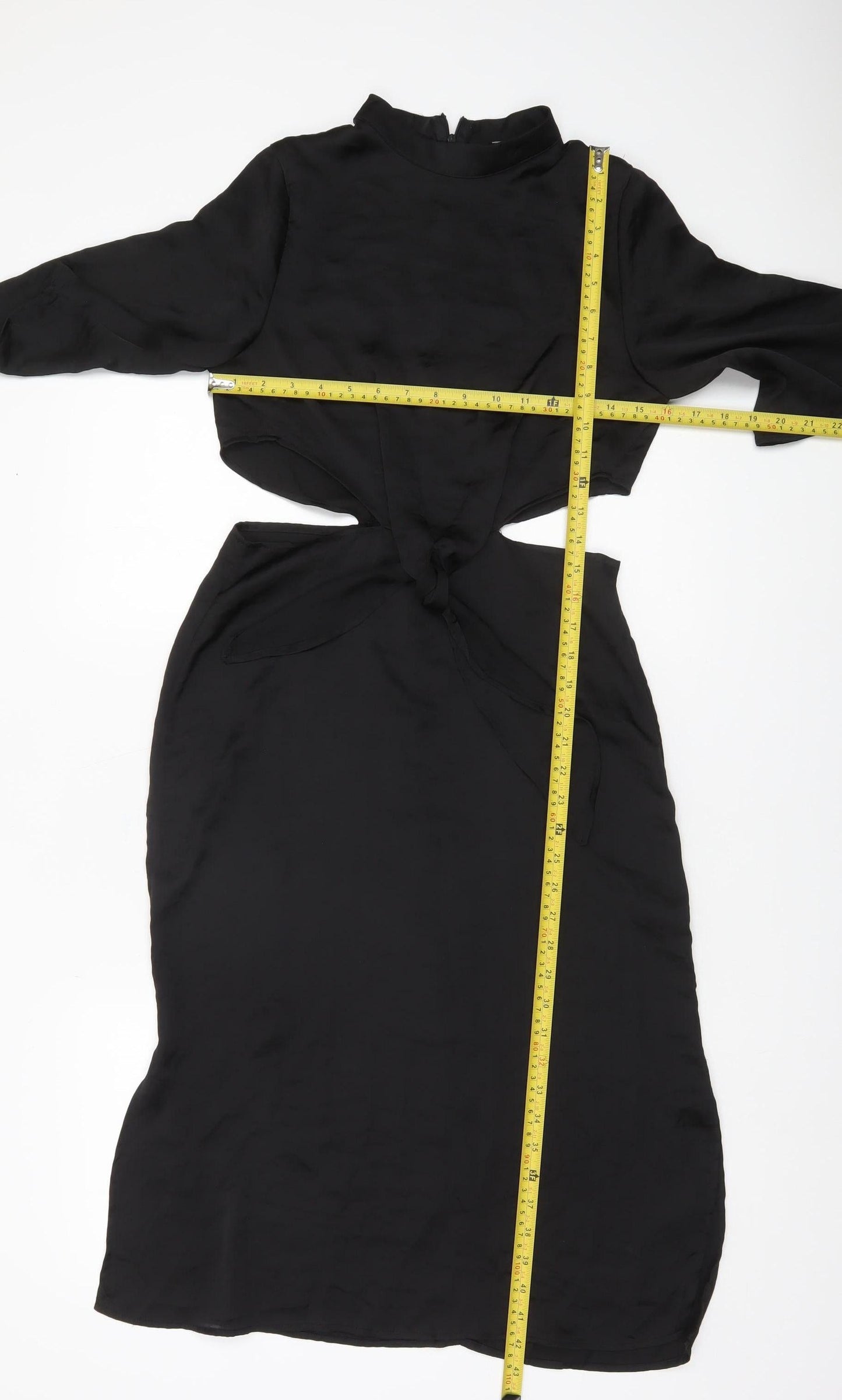 Boohoo Women’s Black Size 8 Midi Sheath Cut Out Party Dress