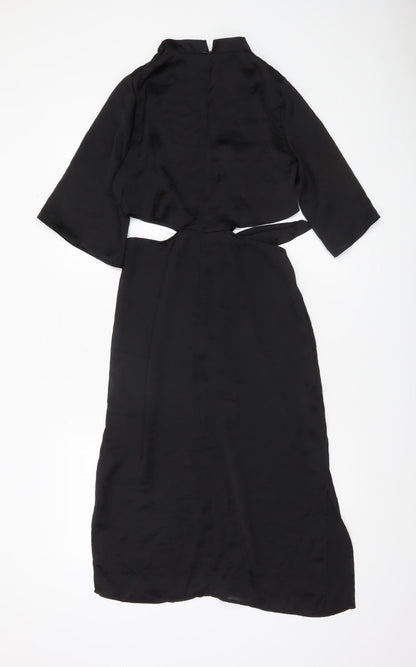 Boohoo Women’s Black Size 8 Midi Sheath Cut Out Party Dress