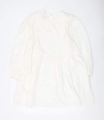In The Style Womens White Cotton A-Line Dress Size 14