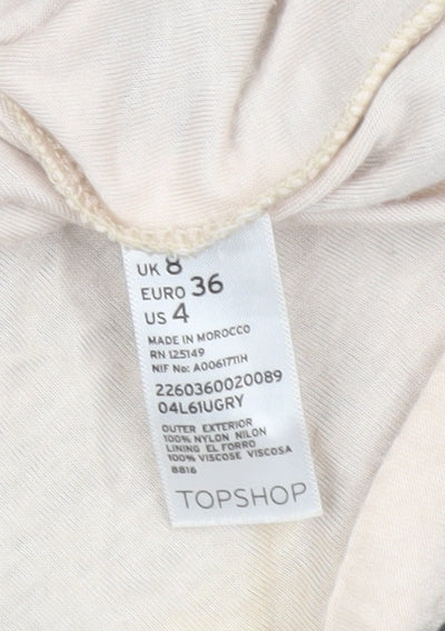Topshop Women’s Grey Lace Sheath Short Sleeve Dress UK 8