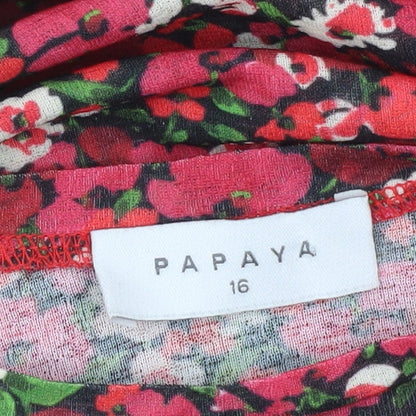 Papaya Women’s Multicoloured Floral Long Sleeve Blouse UK 16