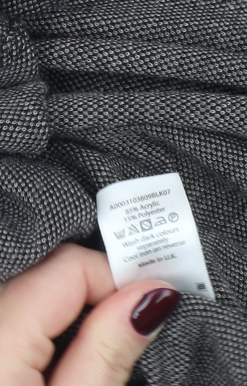 Bm Women’s Black Floral A-Line Knit Skirt Size 18 Knee Length