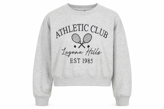 Pep&Co Women Grey Medium Pullover Sweatshirt Athletic Club Print