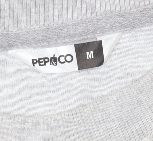 Pep&Co Women Grey Medium Pullover Sweatshirt Athletic Club Print