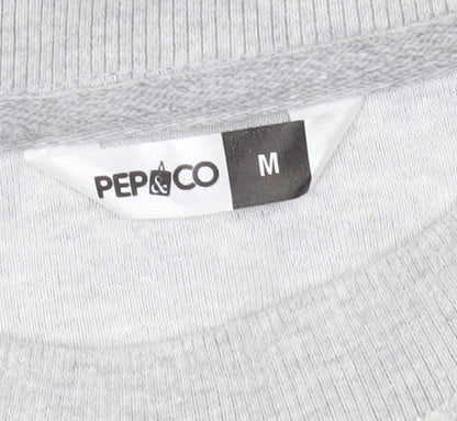 Pep&Co Women Grey Medium Pullover Sweatshirt Athletic Club Print