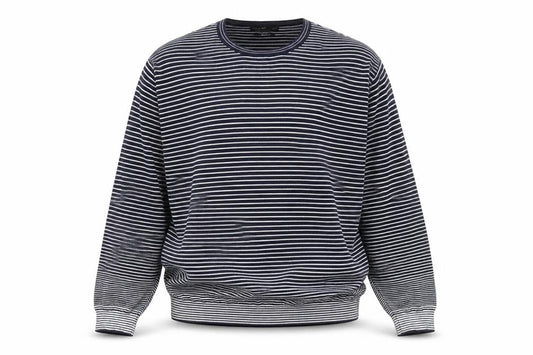 Marks & Spencer Men’s Blue XL Striped Cotton Pullover Jumper