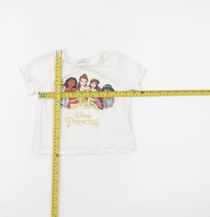 M&Co Girls Ivory Disney Princess T-Shirt 18-24 Months Short Sleeve