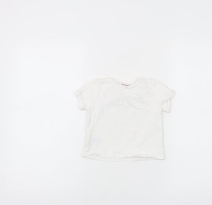 M&Co Girls Ivory Disney Princess T-Shirt 18-24 Months Short Sleeve