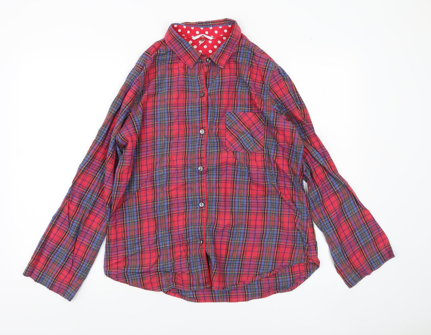 Victoria's Secret Women's Red Plaid Cotton Button-Up Shirt Size M