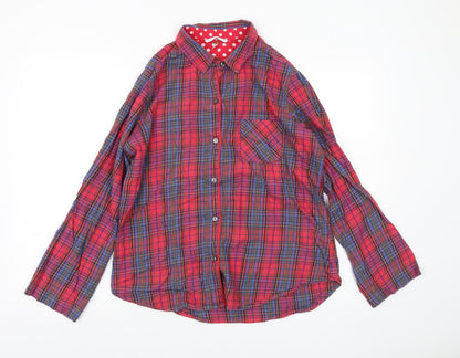 Victoria's Secret Women's Red Plaid Cotton Button-Up Shirt Size M