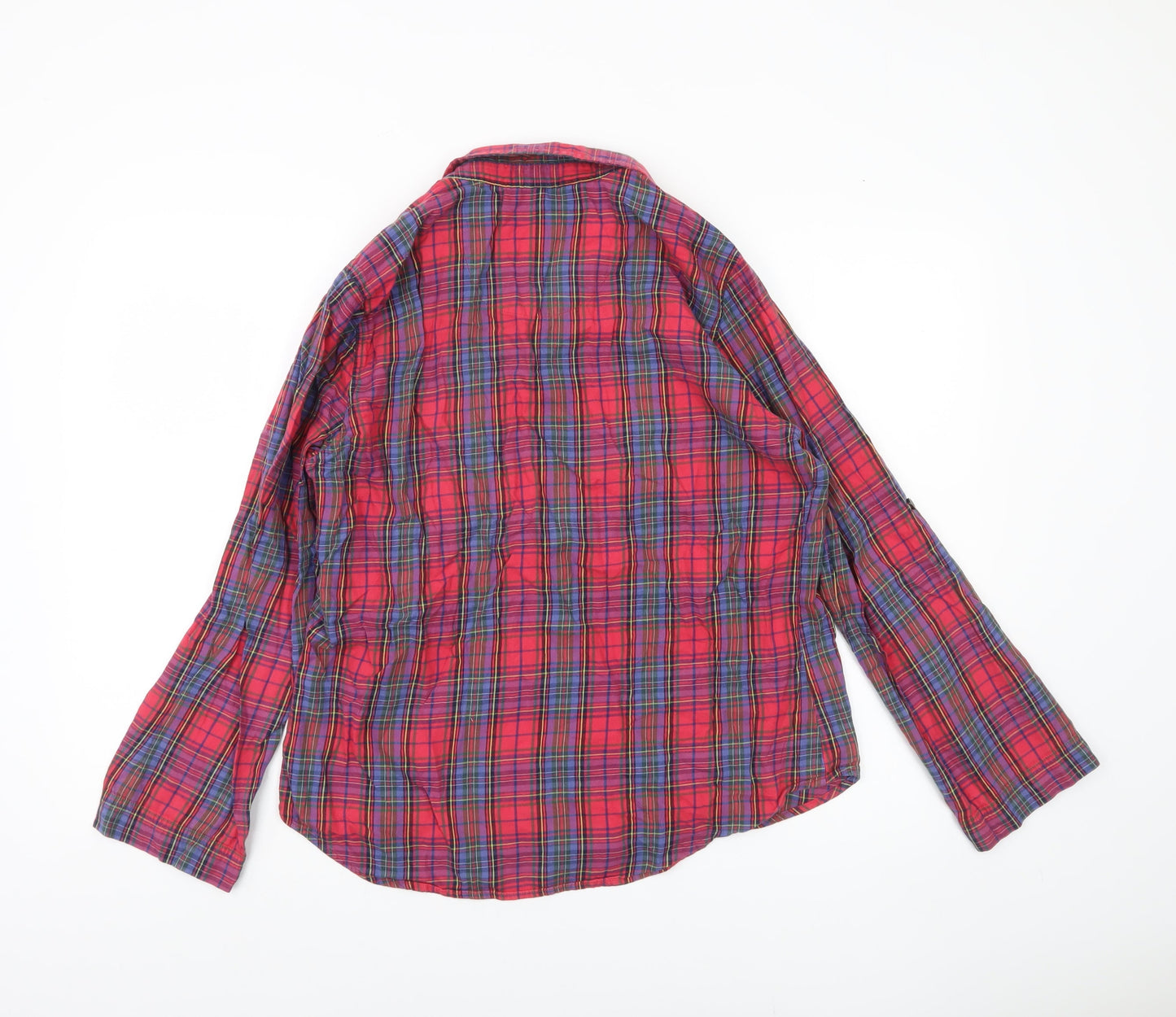 Victoria's Secret Women's Red Plaid Cotton Button-Up Shirt Size M