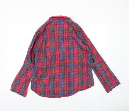 Victoria's Secret Women's Red Plaid Cotton Button-Up Shirt Size M