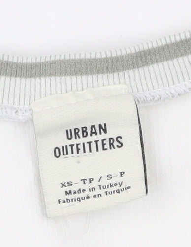 Urban Outfitters Women’s White XS Cropped Henley T-Shirt