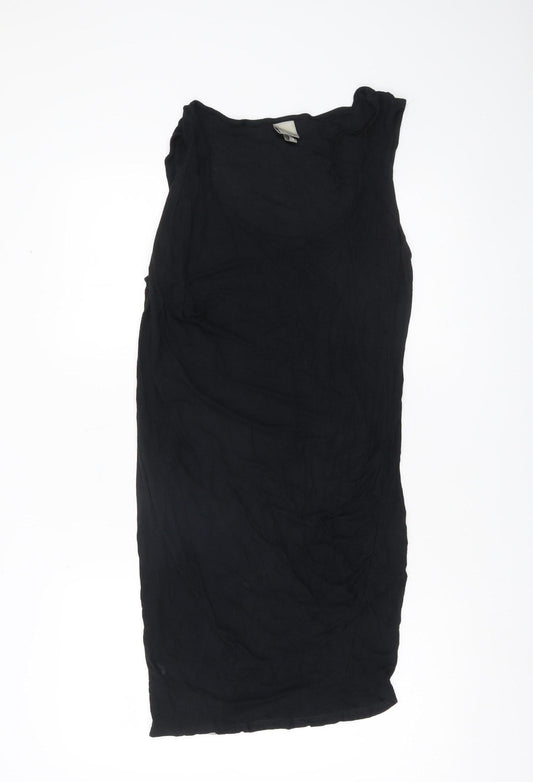 Bench Womens Black Bodycon Knee Length Dress Size 12 Sleeveless Viscose