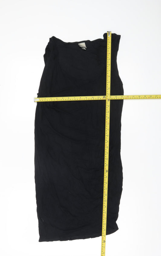 Bench Womens Black Bodycon Knee Length Dress Size 12 Sleeveless Viscose