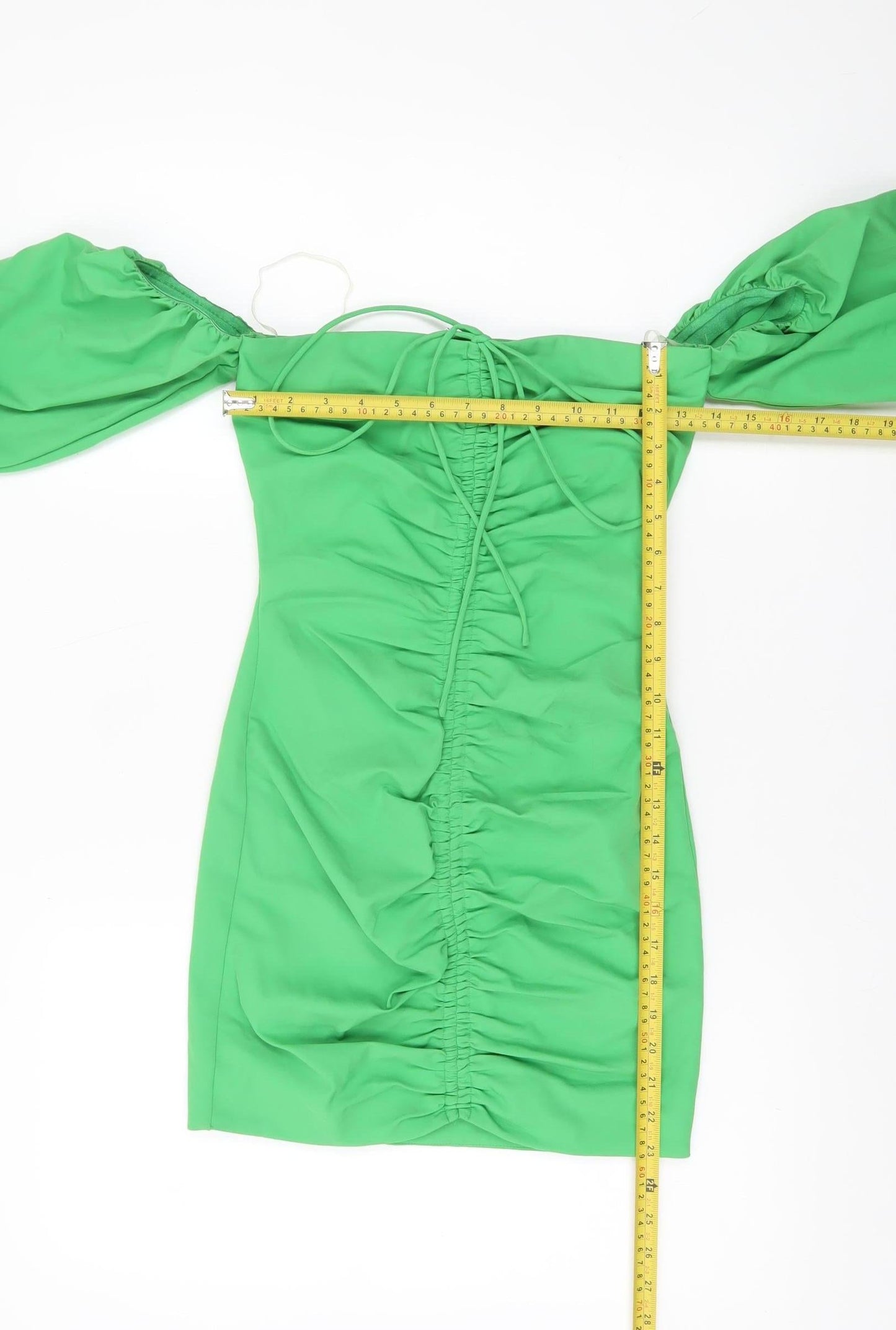 Mistress Rocks Women’s Green XS Bodycon Off Shoulder Ruched Dress